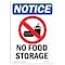Signmission OSHA Notice, 5" Height, No Food Storage Sign With Symbol, 5" X 3.5", Portrait OS-NS-D-35-V-14625 - alternate 1